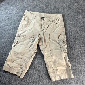 Kuhl Cargo Capri Pants Womens 10 Beige Hiking Outdoor Utility Straight Leg